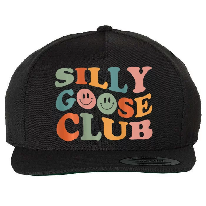 Funny Silly Goose Club Cute Smile Face Wool Snapback Cap