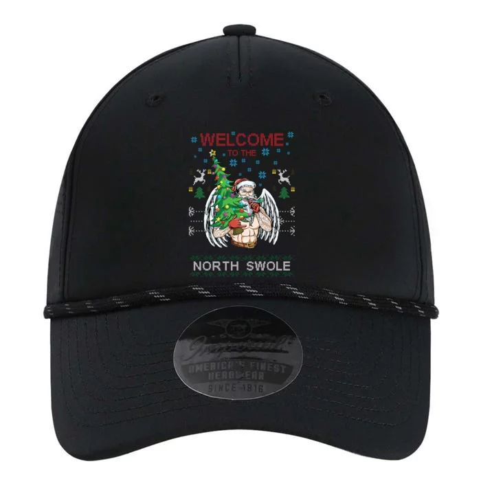 Funny Santa Gym Lifting Welcome The North Swole Tattoo Gift Performance The Dyno Cap