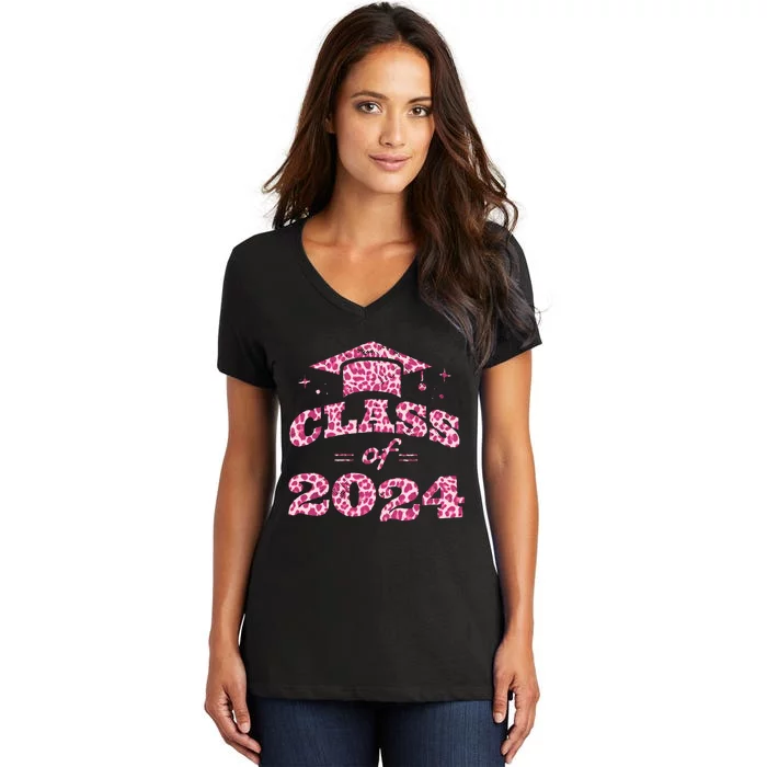 Funny Senior Graduation Gift Class Of 2024 Senior Girl Women's V-Neck T-Shirt