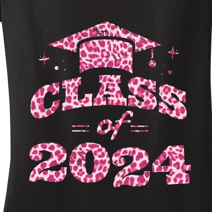 Funny Senior Graduation Gift Class Of 2024 Senior Girl Women's V-Neck T-Shirt