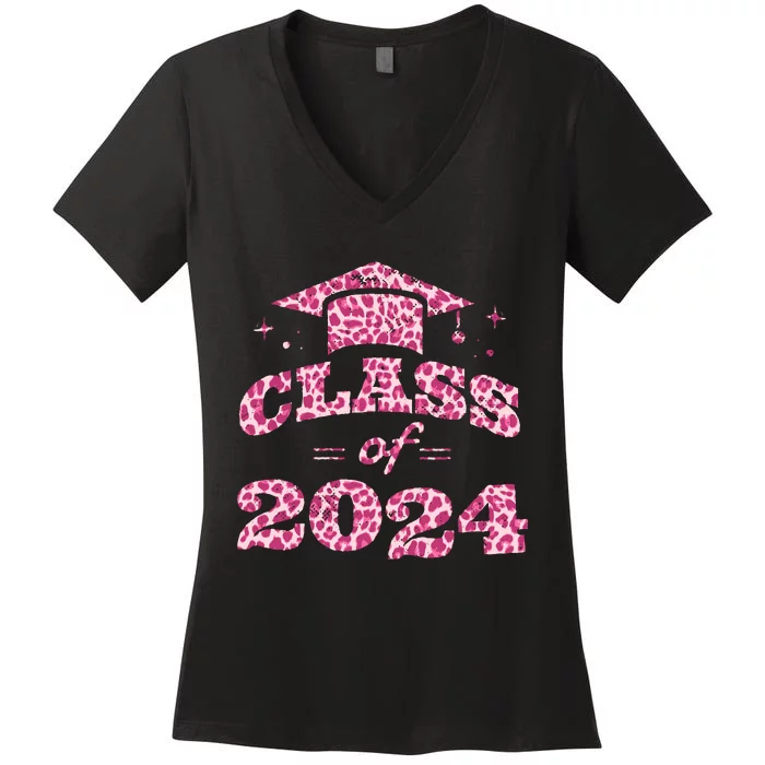 Funny Senior Graduation Gift Class Of 2024 Senior Girl Women's V-Neck T-Shirt