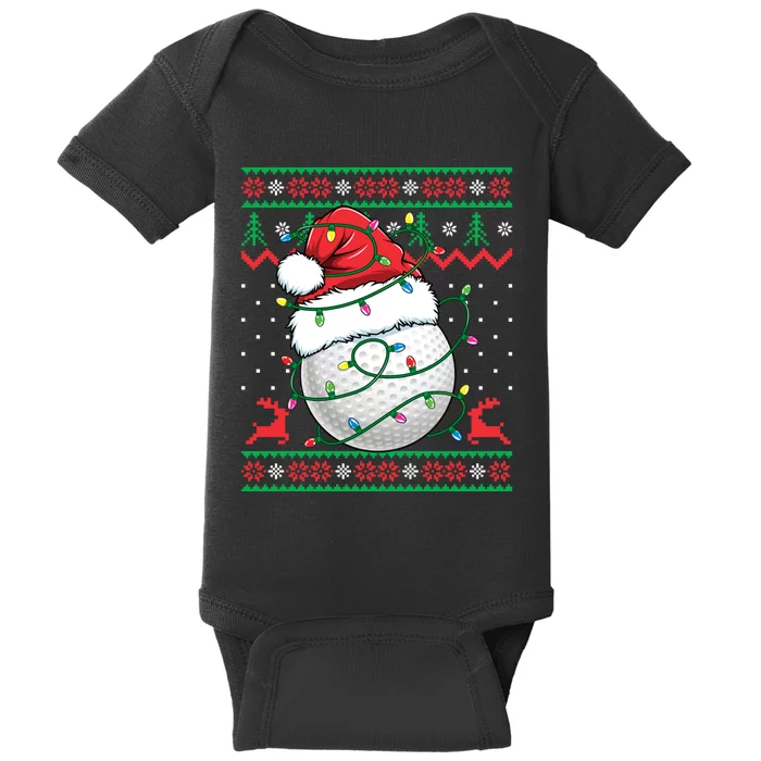 Funny Santa Golf Ugly Christmas Golfing Baby Bodysuit