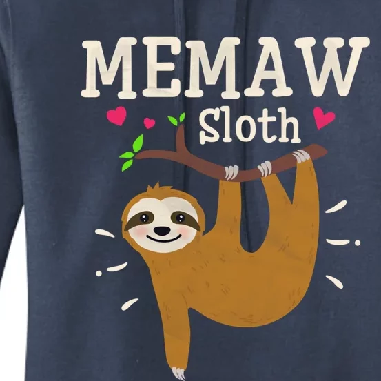 Funny Sloth Graphic Humor Zoo Animal Lovers Memaw Cute Gift Women's Pullover Hoodie