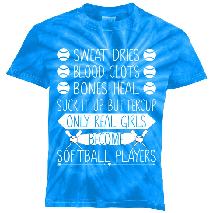 Funny Softball Gift Coach Player Dad Mom Son Cute Gift Kids Tie-Dye T-Shirt