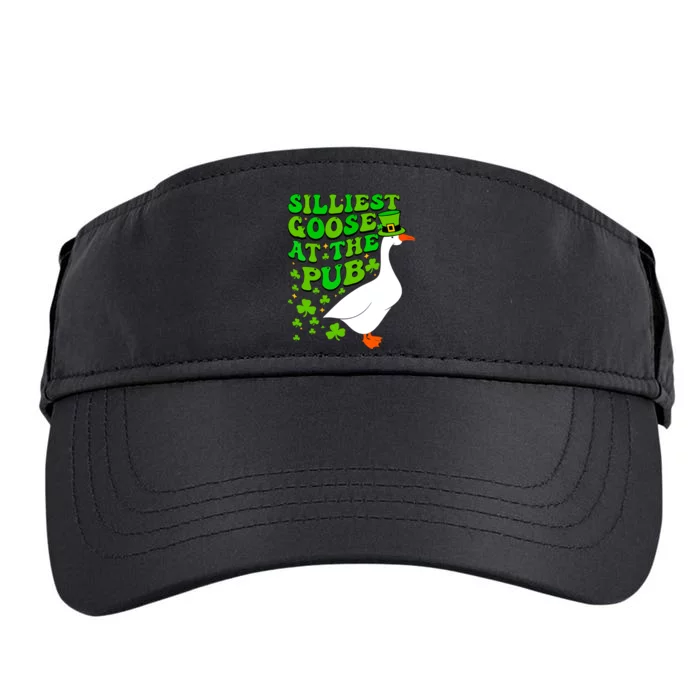 Funny Silliest Goose At The Pub Shamrock St Patricks Day Adult Drive Performance Visor