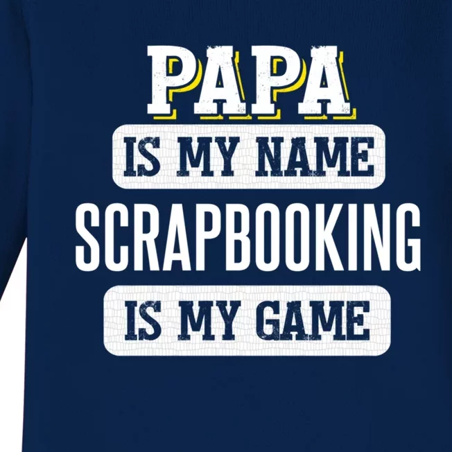 Funny Scrapbooking Gift For Papa Fathers Day Design Cool Gift Baby Long Sleeve Bodysuit