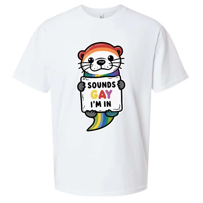 Funny Sounds Gay IM In With Rainbow Flag Sueded Cloud Jersey T-Shirt