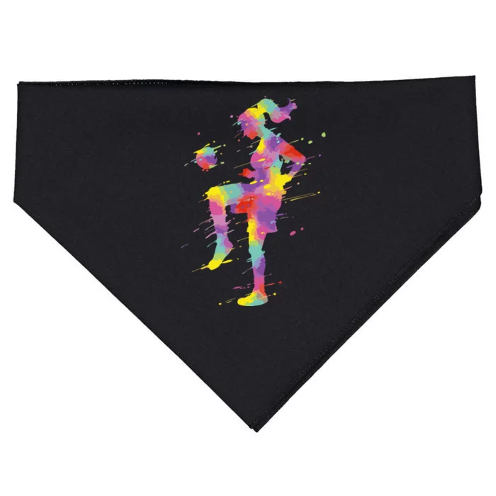 Funny Soccer Girl Soccer Player Gift USA-Made Doggie Bandana