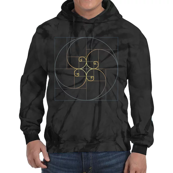 Fibonacci Spiral Golden Ratio Geometry Architecture Phi Tie Dye Hoodie