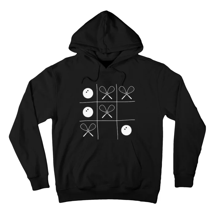 Funny Squash Gift – Noughts And Crosses Tictactoe Racket Hoodie