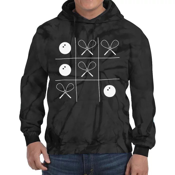 Funny Squash Gift – Noughts And Crosses Tictactoe Racket Tie Dye Hoodie