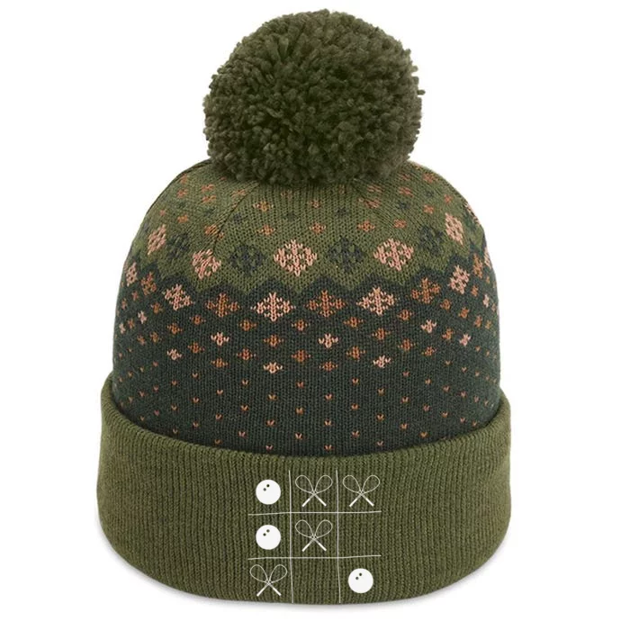 Funny Squash Gift – Noughts And Crosses Tictactoe Racket The Baniff Cuffed Pom Beanie