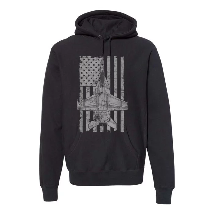 F18 Super Hornet Jet Airplane Vintage Flag Premium Hoodie