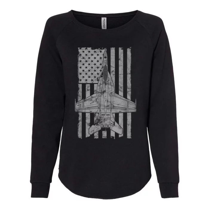 F18 Super Hornet Jet Airplane Vintage Flag Womens California Wash Sweatshirt