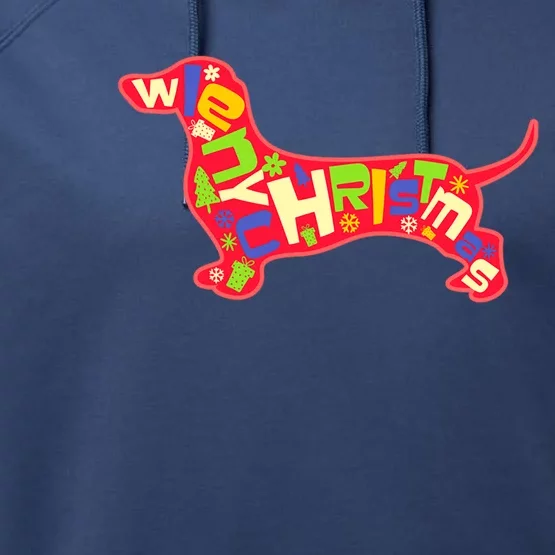 Funny Santa Hat Design Dachshund Christmas Meaningful Gift Performance Fleece Hoodie