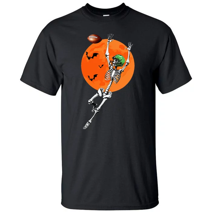 Football Skeleton Halloween Football Player Tall T-Shirt