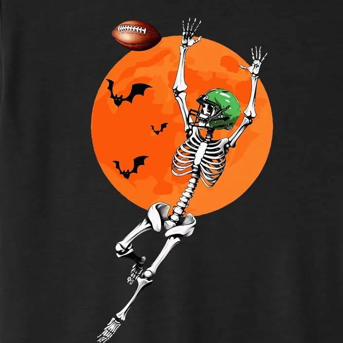 Football Skeleton Halloween Football Player ChromaSoft Performance T-Shirt