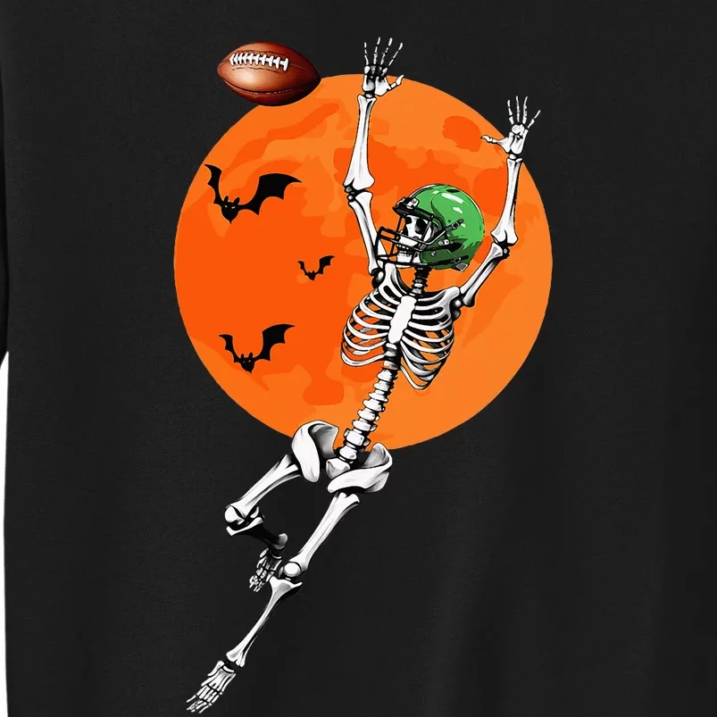 Football Skeleton Halloween Football Player Tall Sweatshirt