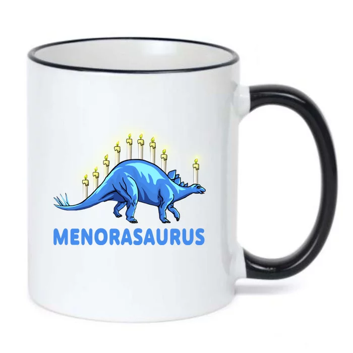 Funny Stegosaurus Hanukkah Dinosaur Menorah Dino Black Color Changing Mug