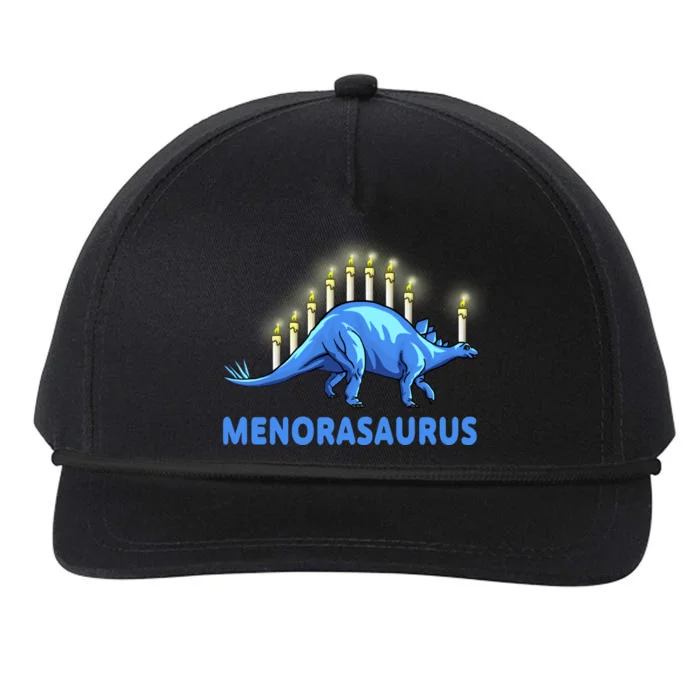 Funny Stegosaurus Hanukkah Dinosaur Menorah Dino Snapback Five-Panel Rope Hat