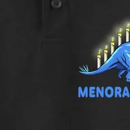 Funny Stegosaurus Hanukkah Dinosaur Menorah Dino Dry Zone Grid Performance Polo