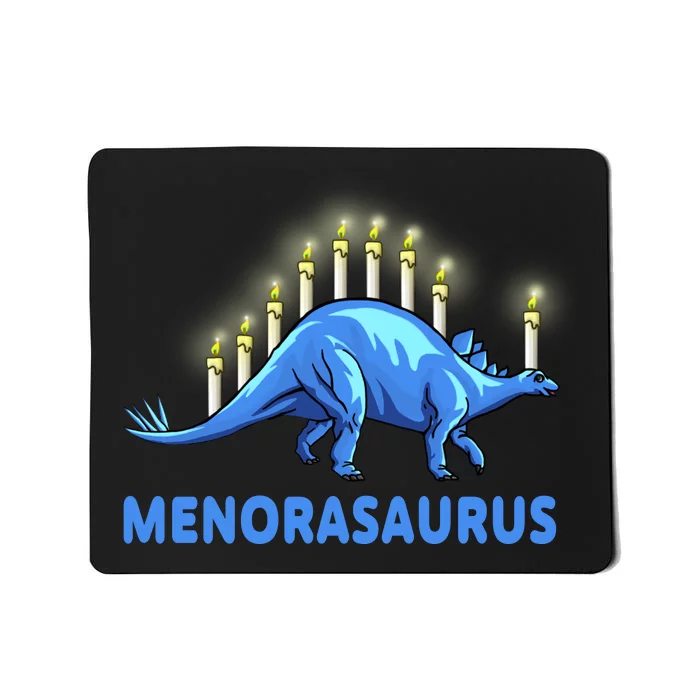 Funny Stegosaurus Hanukkah Dinosaur Menorah Dino Mousepad