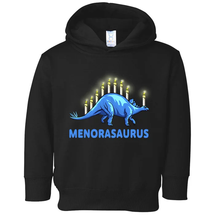 Funny Stegosaurus Hanukkah Dinosaur Menorah Dino Toddler Hoodie