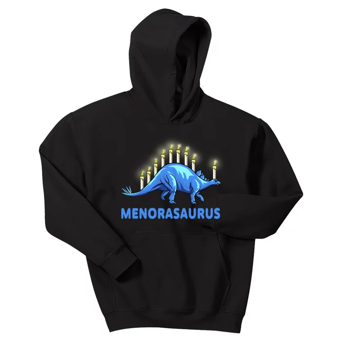 Funny Stegosaurus Hanukkah Dinosaur Menorah Dino Kids Hoodie