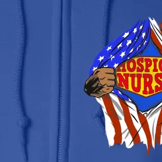 Funny Super Hospice Nurse Hero Job Cute Gift Full Zip Hoodie