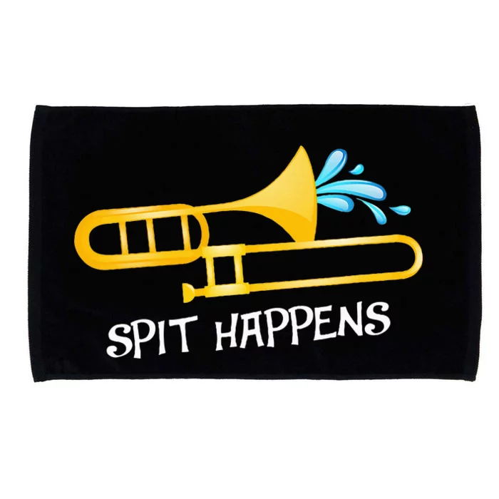 Funny Spit Happens Trombone Player Band Gift Accessories Microfiber Hand Towel