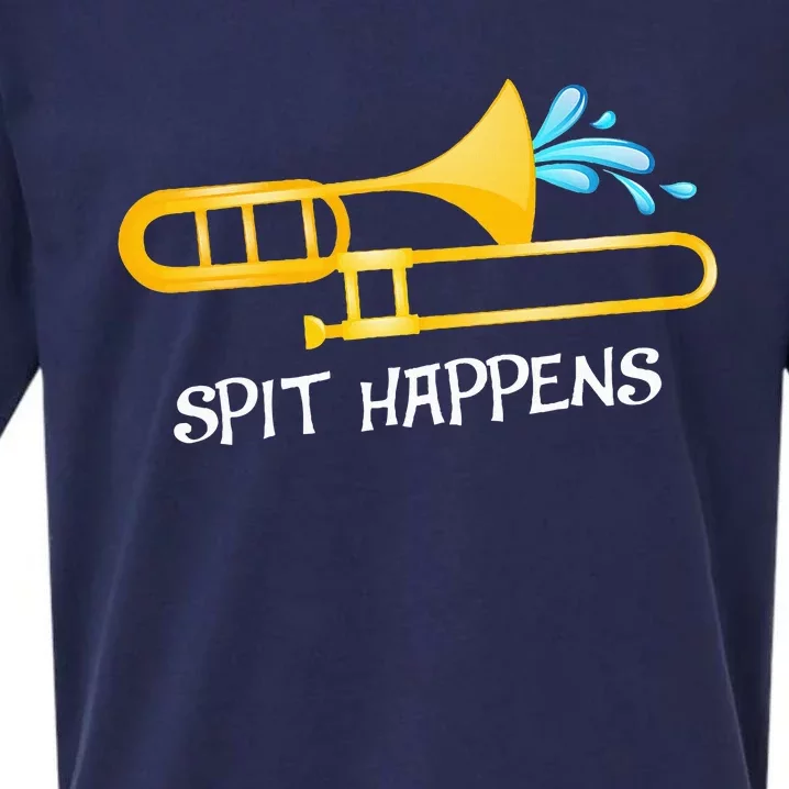 Funny Spit Happens Trombone Player Band Gift Accessories Sueded Cloud Jersey T-Shirt