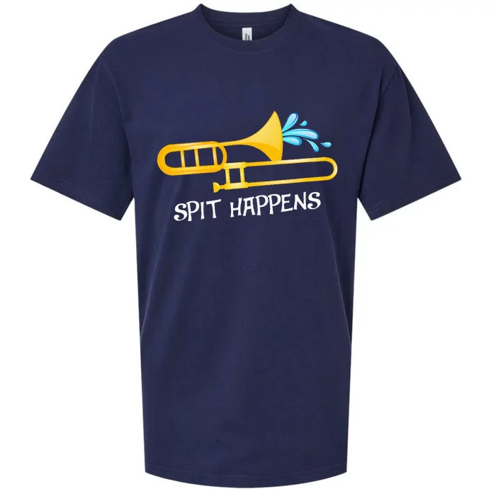 Funny Spit Happens Trombone Player Band Gift Accessories Sueded Cloud Jersey T-Shirt