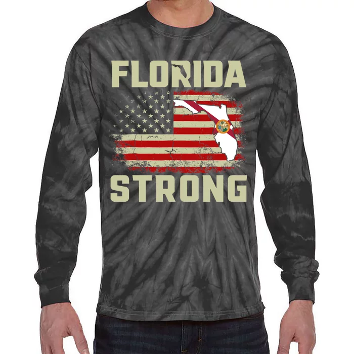 Florida Strong Hurricane Ian Support Florida Tie-Dye Long Sleeve Shirt