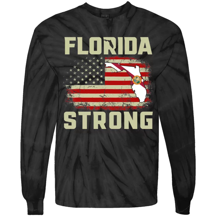 Florida Strong Hurricane Ian Support Florida Tie-Dye Long Sleeve Shirt