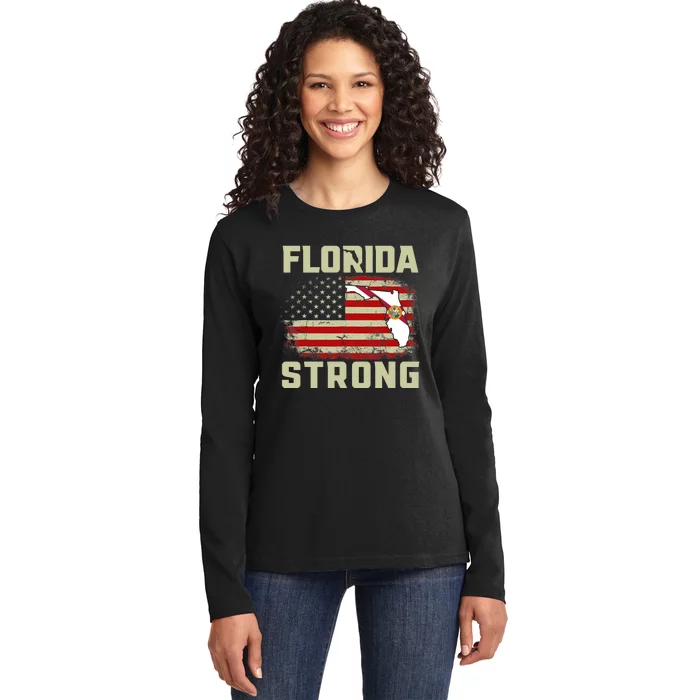 Florida Strong Hurricane Ian Support Florida Ladies Long Sleeve Shirt