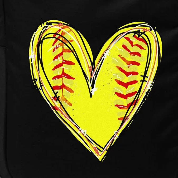 Funny Softball Heart Softball Game Day Softball Mom Lovers Gift Impact Tech Backpack