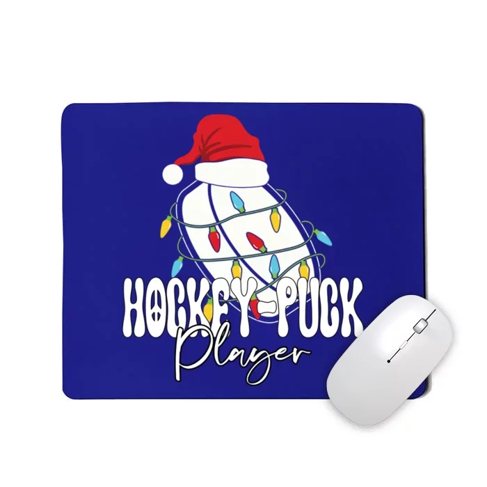 Funny Santas Hat HockeyPuck Player Christmas Soccer Gift Mousepad