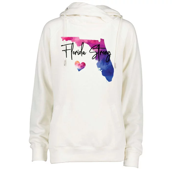 Florida Strong Hurricane Helene Womens Funnel Neck Pullover Hood