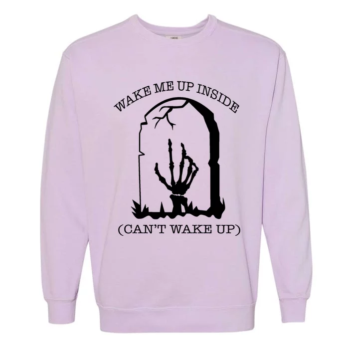 Funny Skeleton Hand Halloween Wake Me Up Inside Vintage Gift Garment-Dyed Sweatshirt