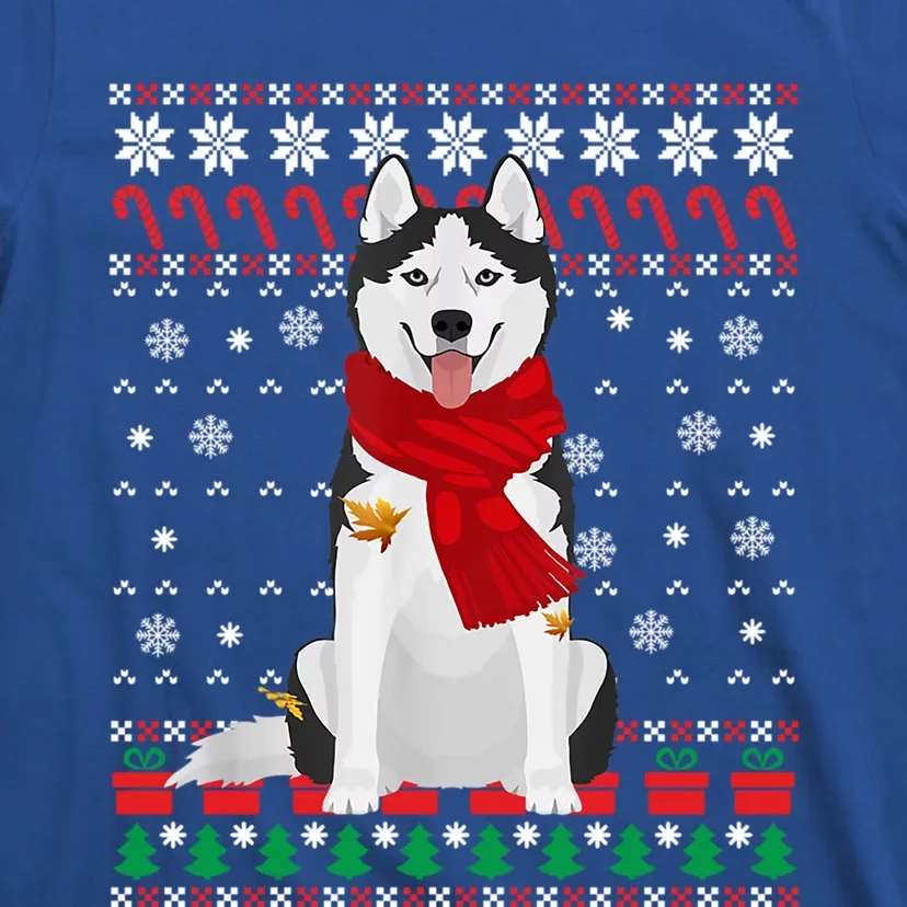 Funny Siberian Husky Ugly Christmas Sweater Husky Christmas Gift T-Shirt