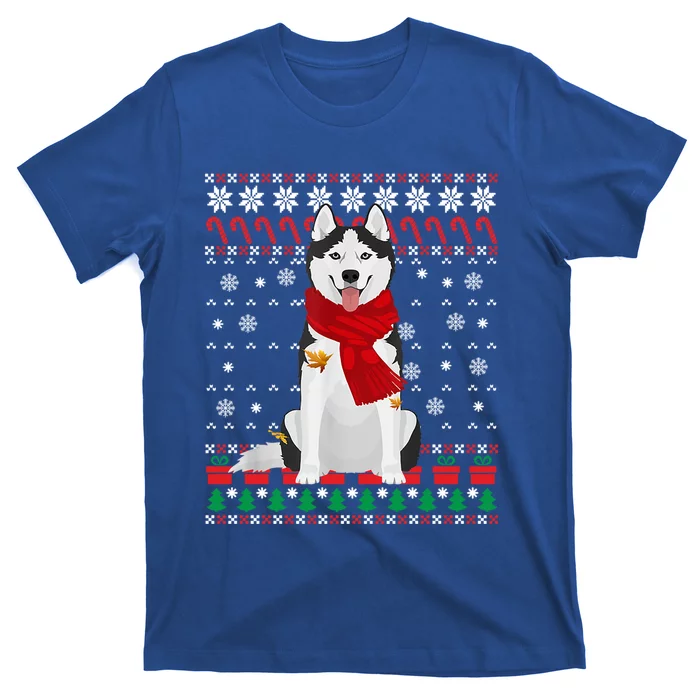 Funny Siberian Husky Ugly Christmas Sweater Husky Christmas Gift T-Shirt