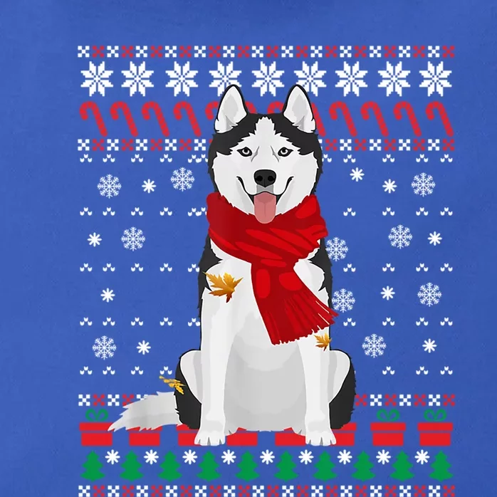 Funny Siberian Husky Ugly Christmas Sweater Husky Christmas Gift Zip Tote Bag