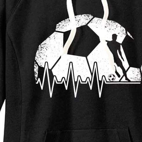 Funny Soccer Heartbeat Soccer Player Women's Fleece Hoodie