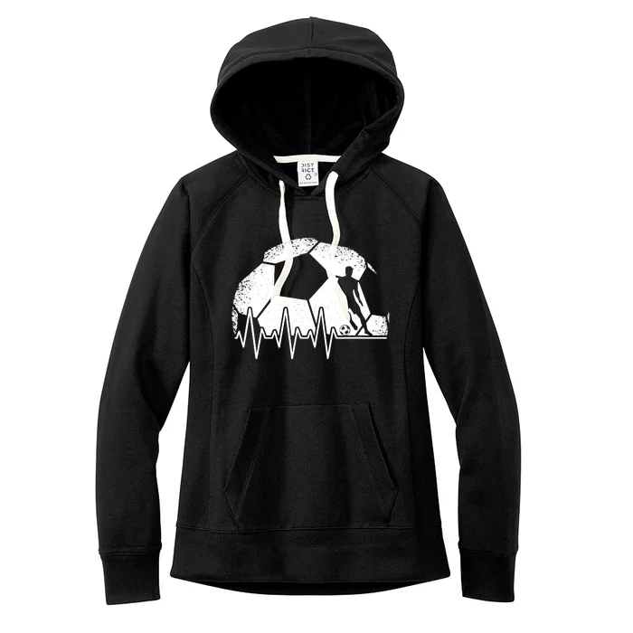 Funny Soccer Heartbeat Soccer Player Women's Fleece Hoodie