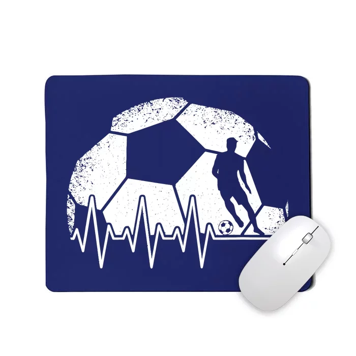 Funny Soccer Heartbeat Soccer Player Mousepad