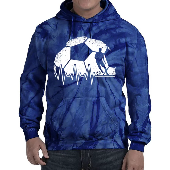 Funny Soccer Heartbeat Soccer Player Tie Dye Hoodie