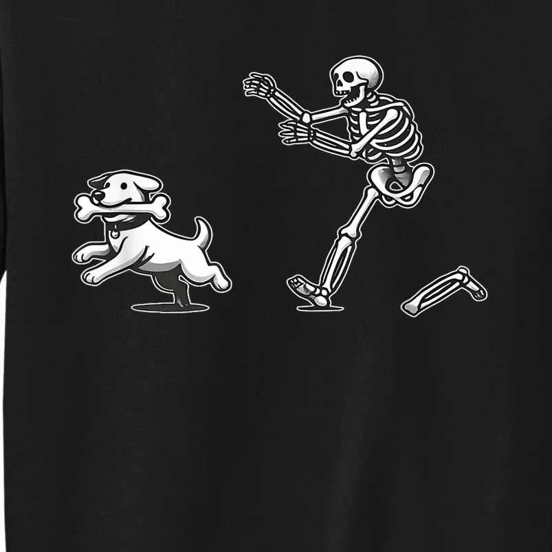 Funny Skeleton Halloween Dog Skeleton Chasing Dog Gift Sweatshirt