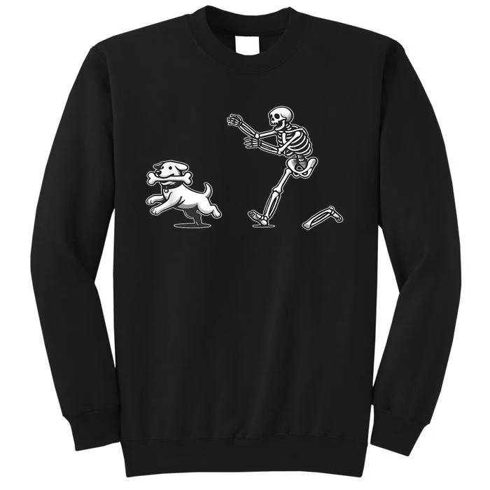 Funny Skeleton Halloween Dog Skeleton Chasing Dog Gift Sweatshirt