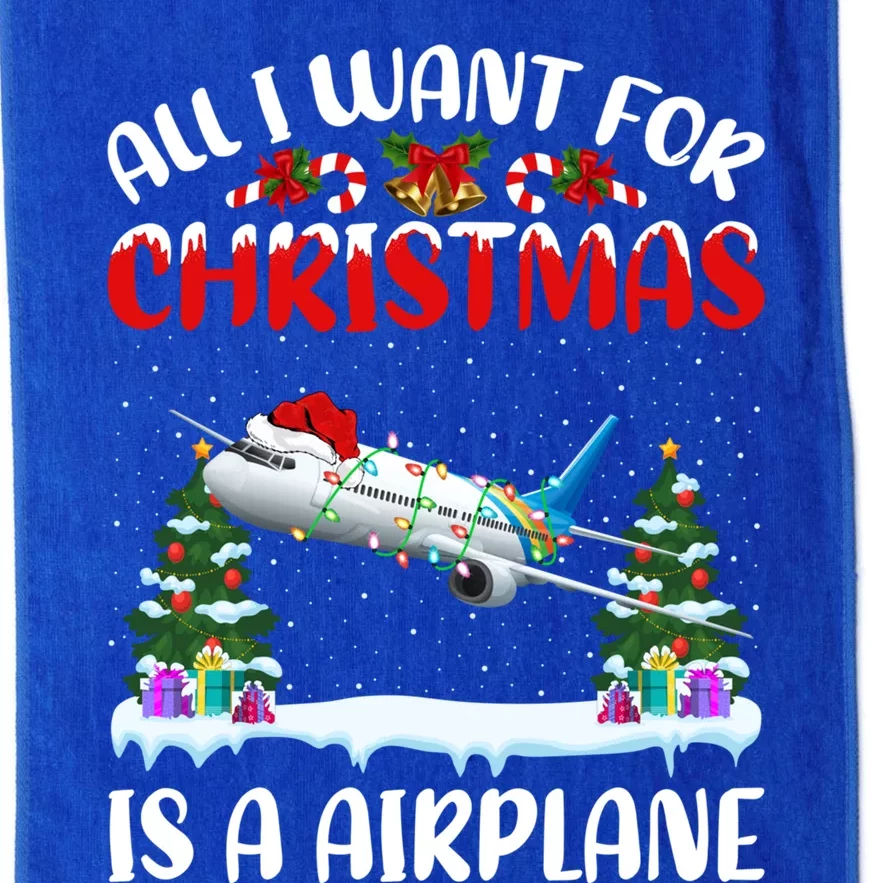 Funny Santa Hat All I Want For Christmas Is A Airplane Gift Platinum Collection Golf Towel