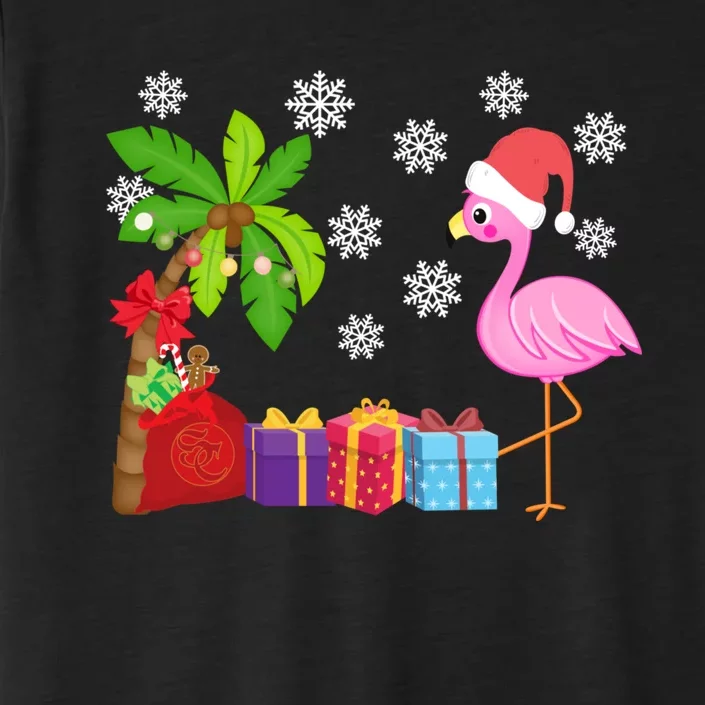 Flamingo Santa Hat Christmas In July Hawaiian Lover Holiday ChromaSoft Performance T-Shirt